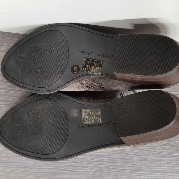 Lucky Brand Faithly Ankle Bootie, Taupe Suede, Womens Various Sizes - Picture 11 of 11